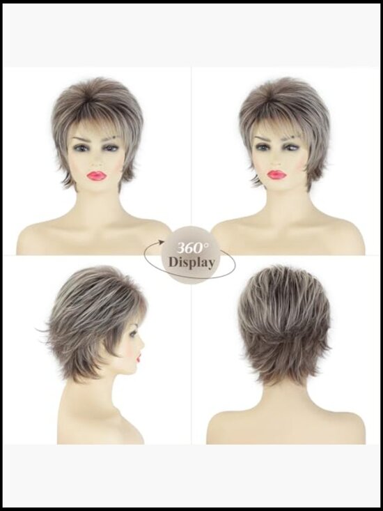 Short Pixie Wavy Wig Natural Looking Layered Synthetic Hair Heat Resistant main image 6